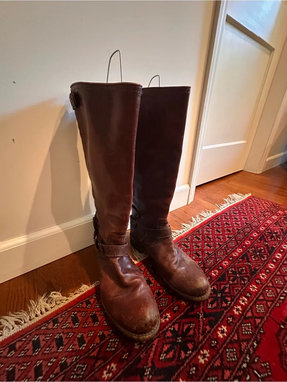 Frye Brown Leather Knee-High Riding Boots